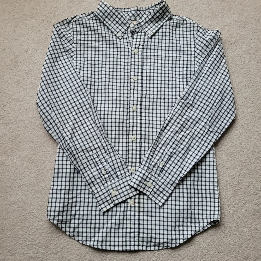 Gymboree Boy's Black and White Checkered Shirt - Size 10 -12